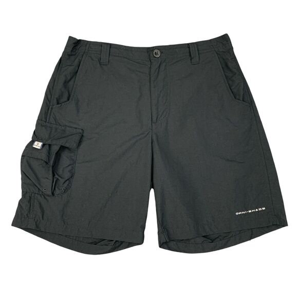 Columbia Fishing Shorts Mens S Small Black Cargo Pockets Omni Shade PFG Outdoor - Picture 1 of 13